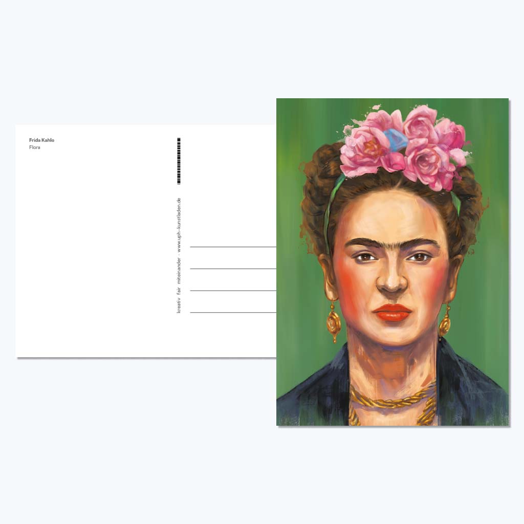 Kunstdruckkarte "Mexikanische Malerin"-Postkarten-Flora-UpH Kunstladen