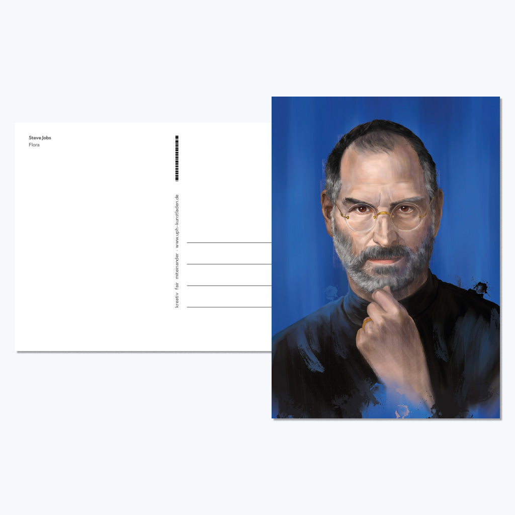 Kunstdruckkarte "Steve Jobs"-Postkarten-Flora-UpH Kunstladen