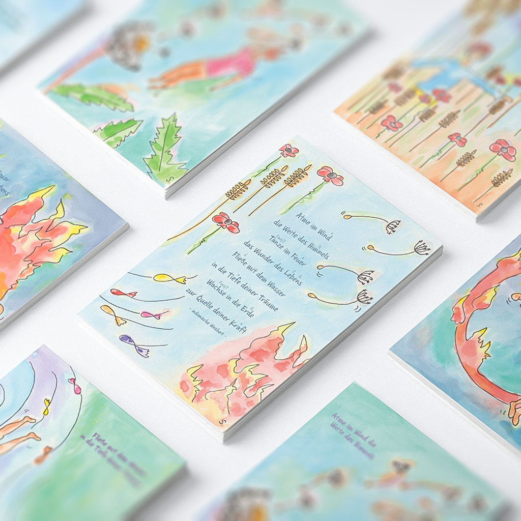Kunstdruckkarten-Set "Entspannungs-Serie II"-Postkarten-Susanne Kampling-UpH Kunstladen
