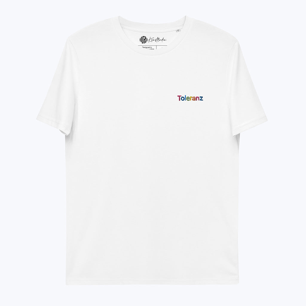 T-Shirt "Toleranz" - Bio-T-Shirt mit Statement-Stick, weiß-T-Shirts-UpH Kunstladen-UpH Kunstladen