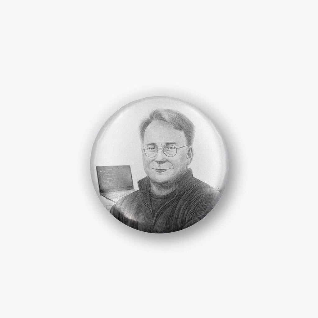 Kühlschrankmagnet "Linus Torvalds - Konturen"-Magnete-Flora-UpH Kunstladen