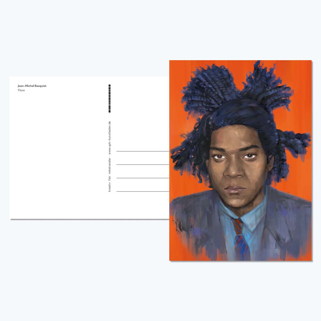 Kunstdruckkarte "Jean-Michel Basquiat"-Postkarten-Flora-UpH Kunstladen