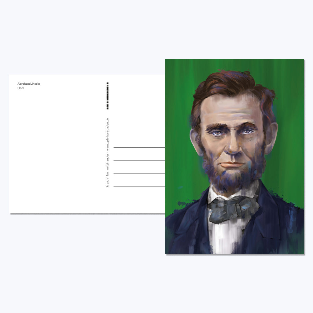 Kunstdruckkarte "Abraham Lincoln"-Postkarten-Flora-UpH Kunstladen