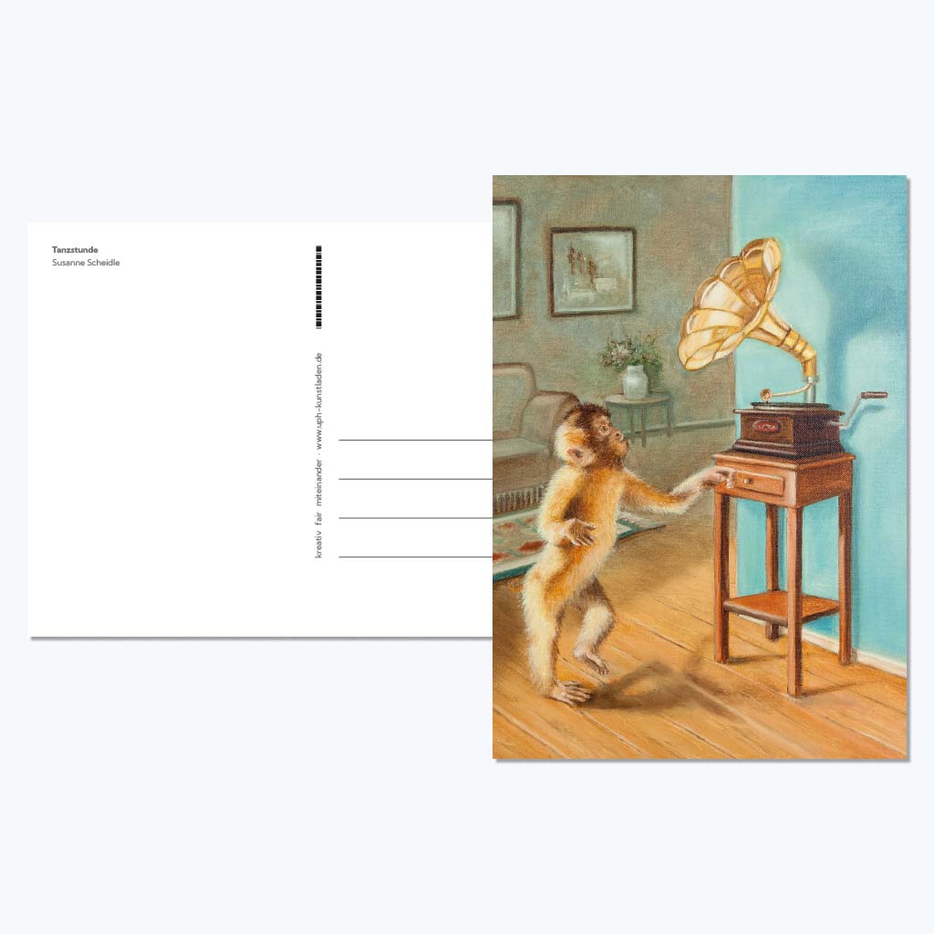 Kunstdruckkarte "Tanzstunde"-Postkarten-Susanne Scheidle-UpH Kunstladen