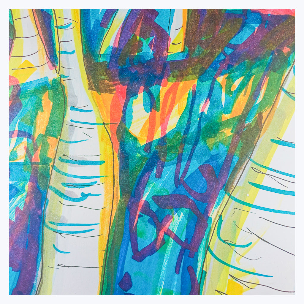 Bild "Waldbirken I" - Kunstdruck auf Alu Dibond-Wandbilder-Monika Knoop-Tausch-UpH Kunstladen