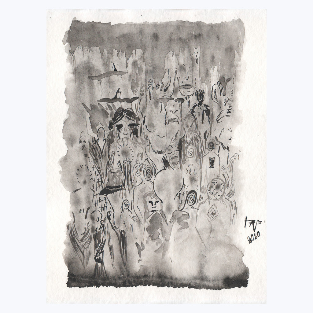 Bild "Als der Regen kam" - Aquarell auf Papier-Wandbilder-Thoth Nocturno-UpH Kunstladen