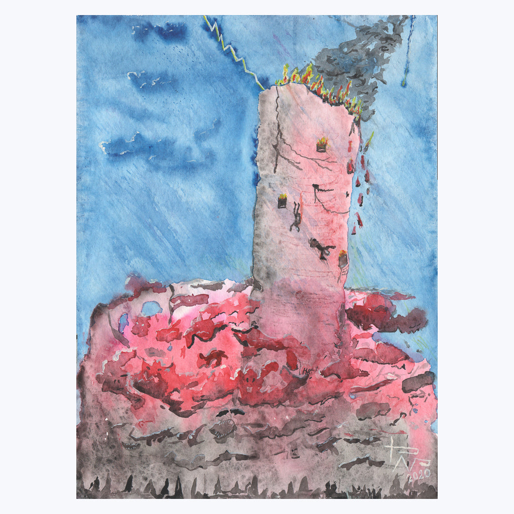 Bild "Der Turm (Etüde)" - Aquarell auf Papier-Wandbilder-Thoth Nocturno-UpH Kunstladen
