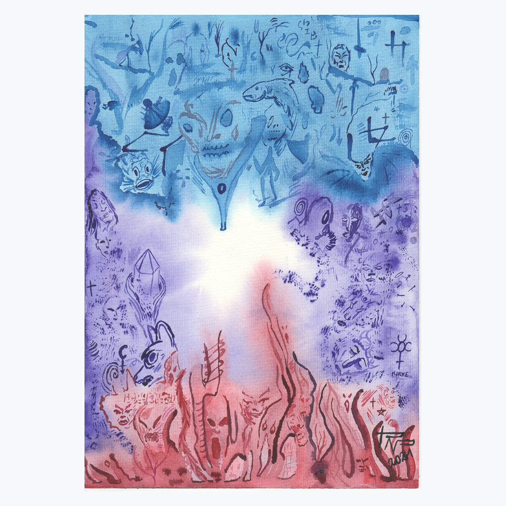 Bild "Auftauchen" - Aquarell auf Papier-Wandbilder-Thoth Nocturno-UpH Kunstladen