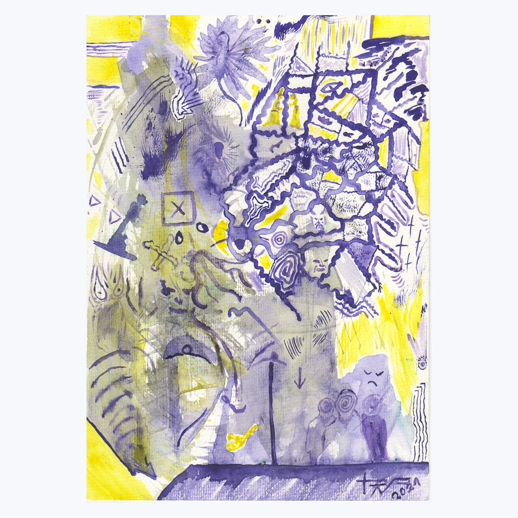 Bild "Mind Bomb" - Aquarell auf Papier-Wandbilder-Thoth Nocturno-UpH Kunstladen