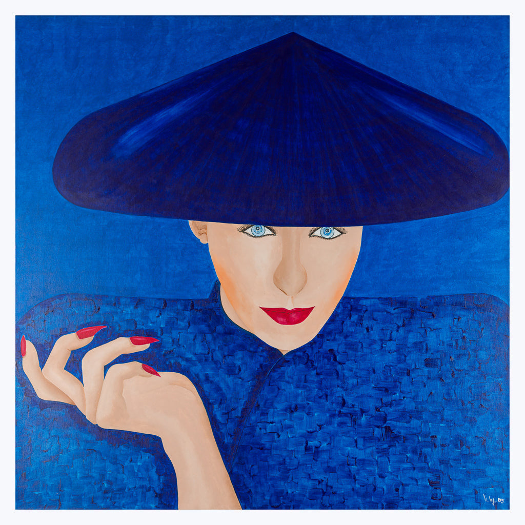 Bild "Blue Woman" - Mixed Media auf Leinwand-Wandbilder-Klaus Hausmann-UpH Kunstladen