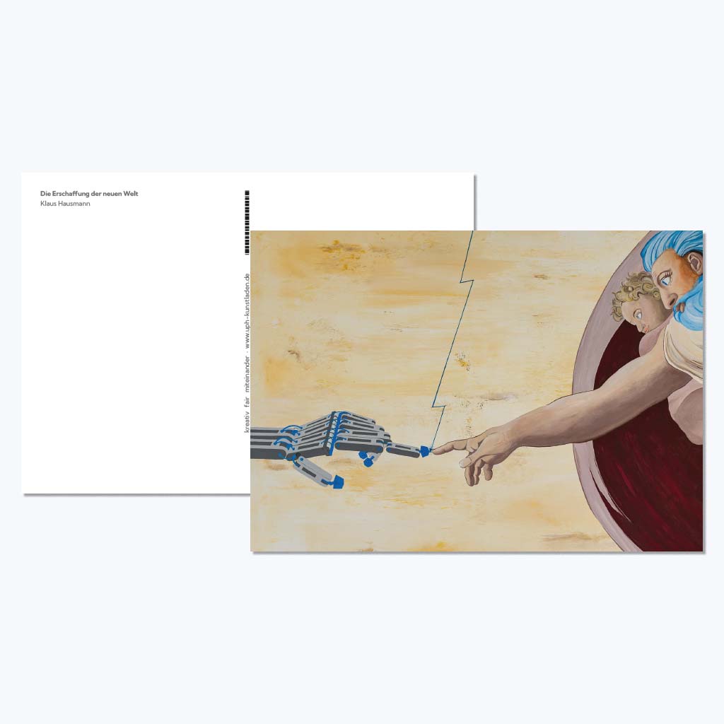Kunstdruckkarte "Die Erschaffung der neuen Welt"-Postkarten-Klaus Hausmann-UpH Kunstladen