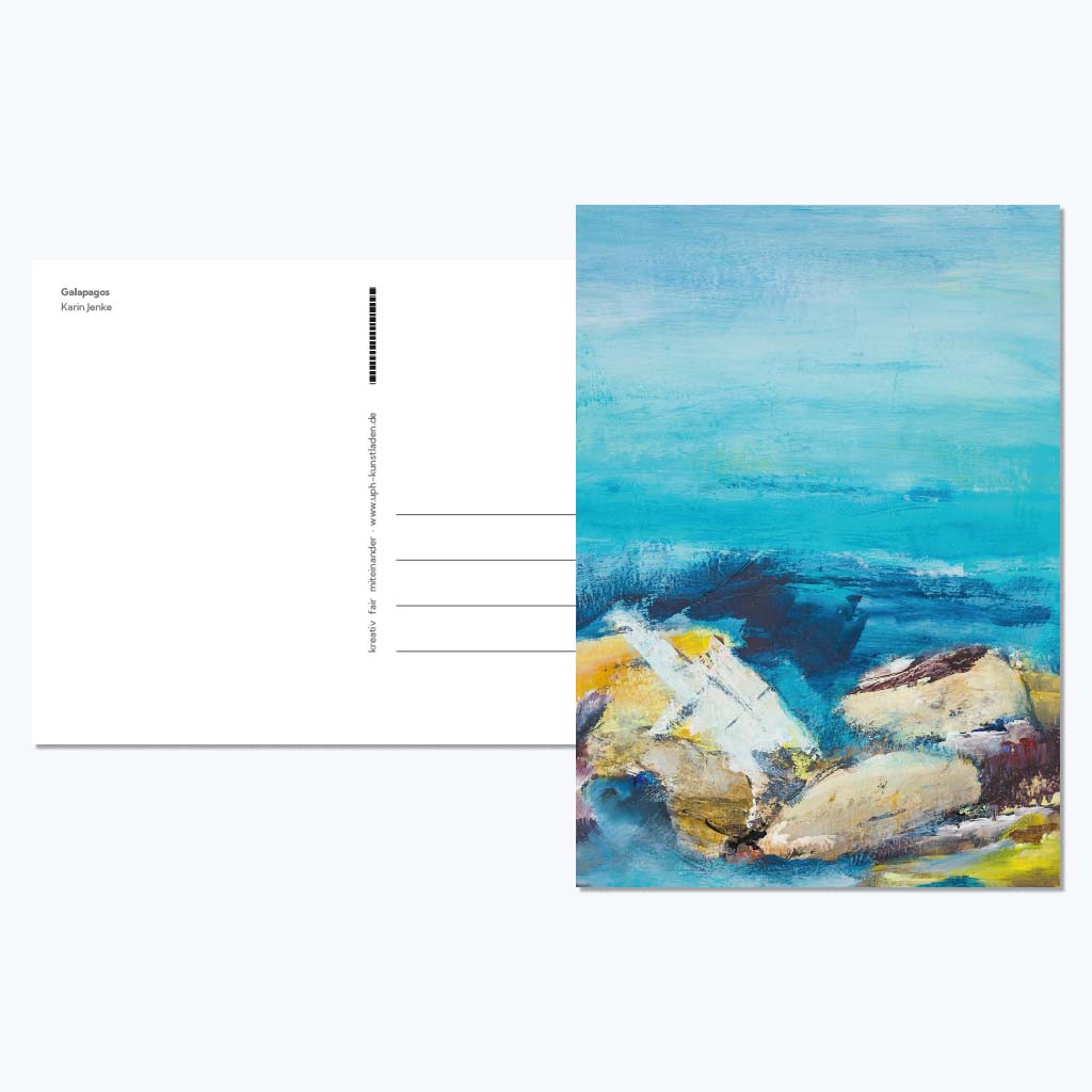 Kunstdruckkarte "Galapagos"-Postkarten-Karin Jenke-UpH Kunstladen
