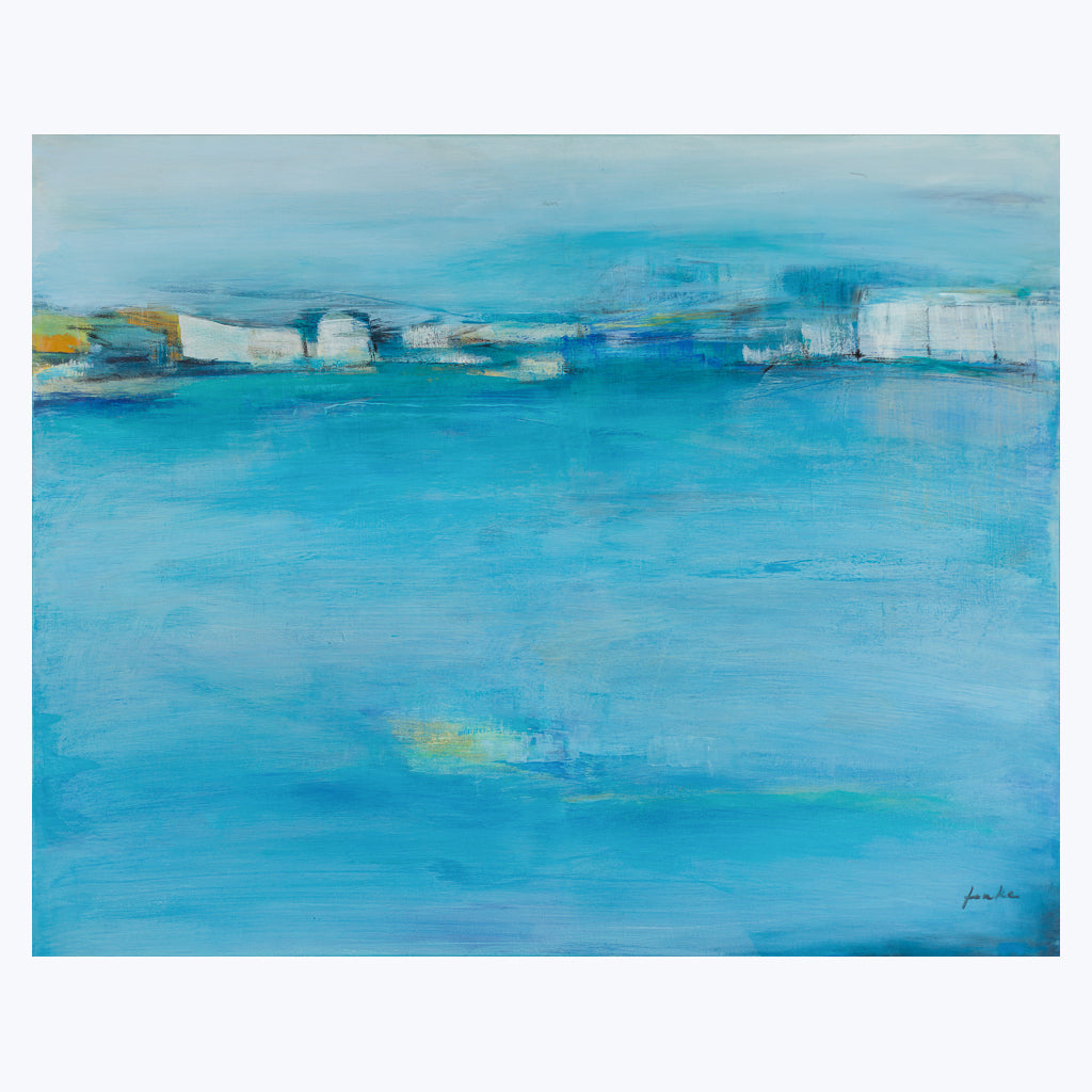 Bild "Landschaft blau - Querformat" - Acryl auf Leinwand-Wandbilder-Karin Jenke-UpH Kunstladen