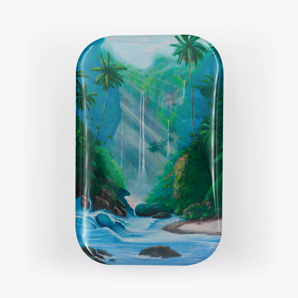 Kühlschrankmagnet "Lagune mit Wasserfall"-Magnete-Mario Bitzer-UpH Kunstladen