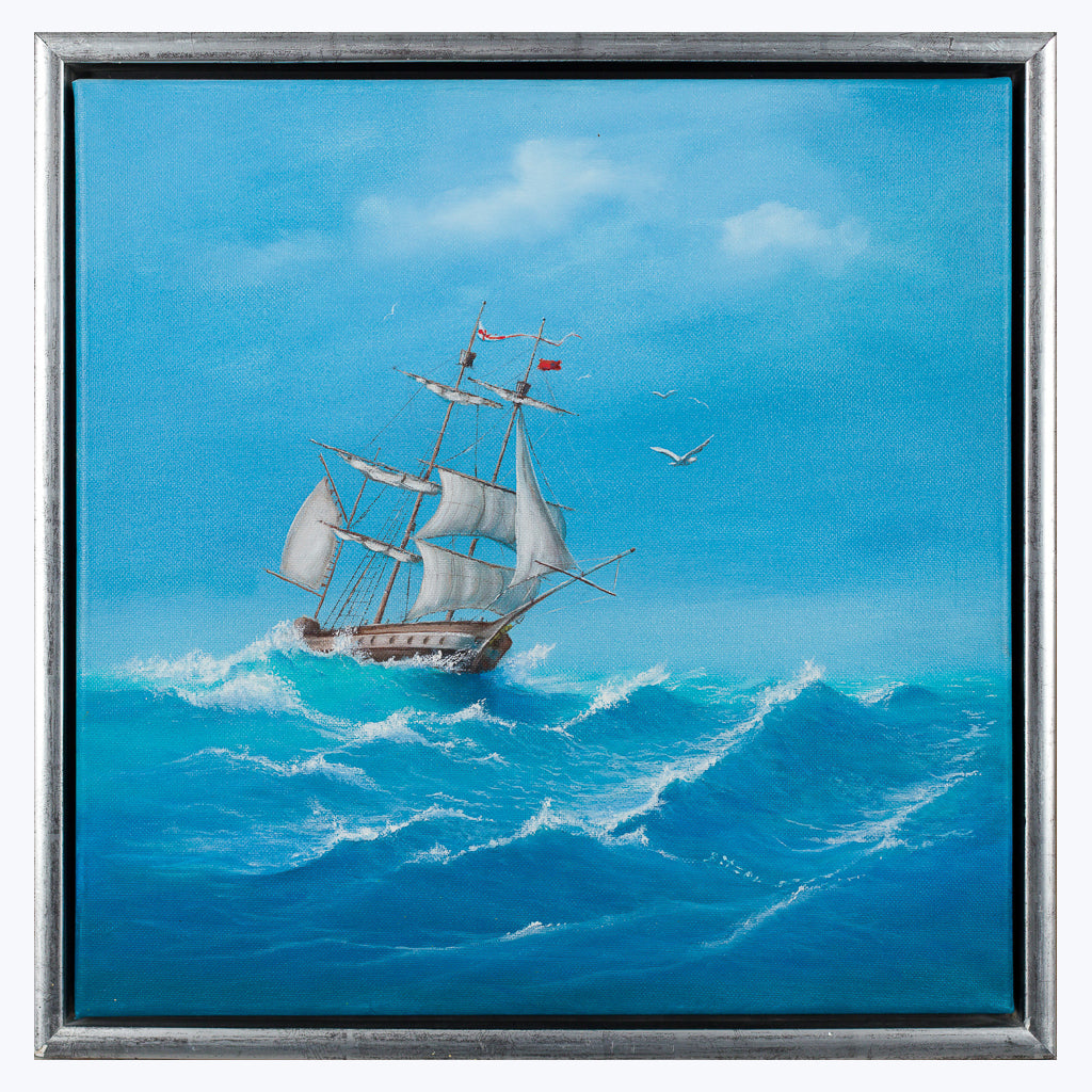 Bild "Segelschiff im Sturm" - Öl auf Leinwand-Wandbilder-Mario Bitzer-UpH Kunstladen