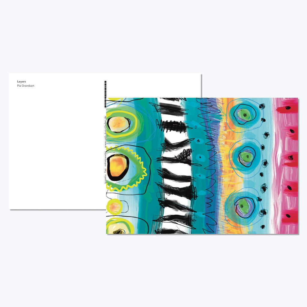 Kunstdruckkarte "Layers"-Postkarten-Pia Grambart-UpH Kunstladen