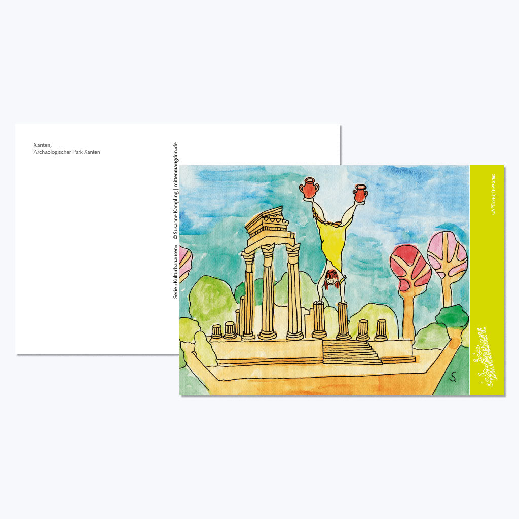 Kunstdruckkarte "Kulturbanausen" - Xanten-Postkarten-Susanne Kampling-UpH Kunstladen