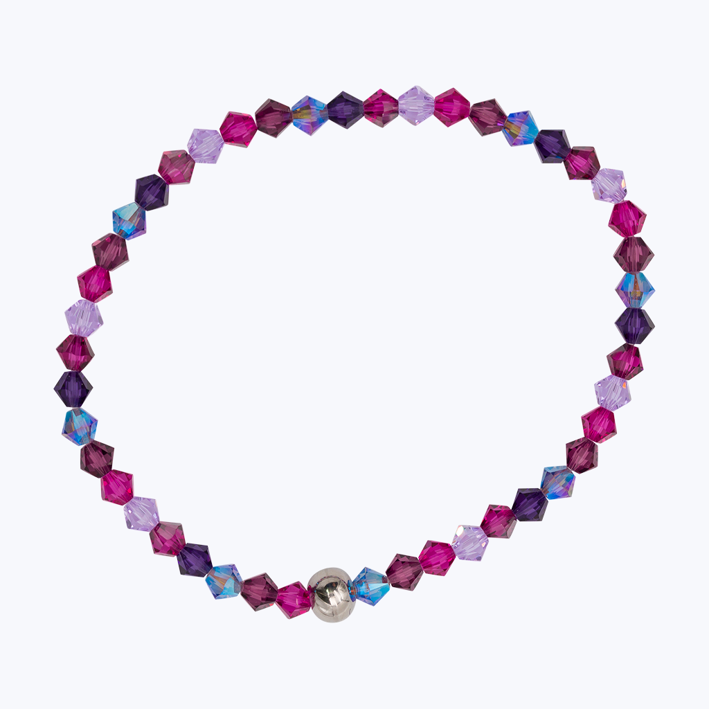 Armband Kristallglasperlen Fuchsia/Violet/Amethyst-Armbänder-Tina Siefke-UpH Kunstladen