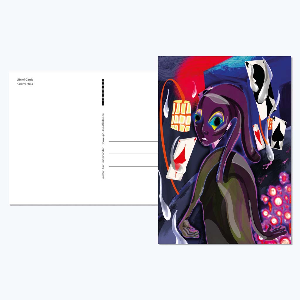 Kunstdruckkarte "life of cards"-Postkarten-Koromi Mose-UpH Kunstladen