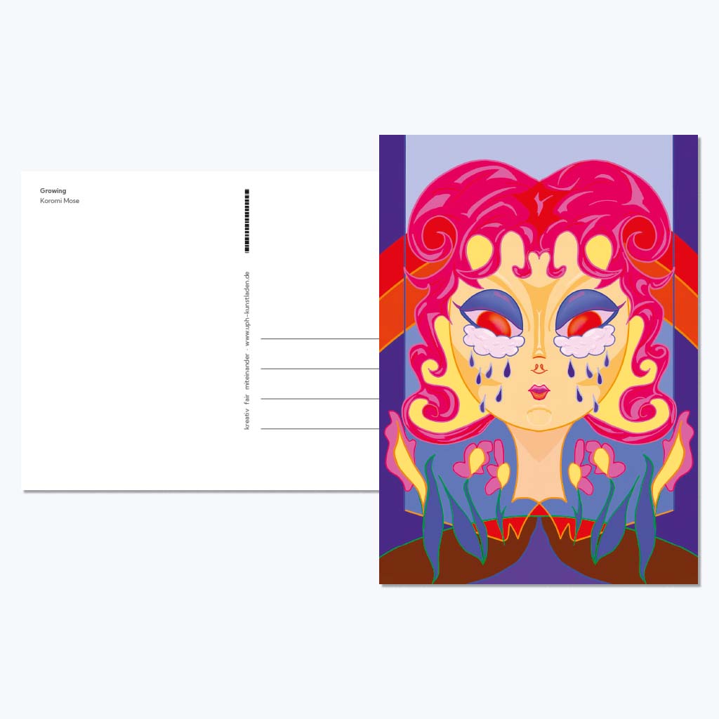 Kunstdruckkarte "Growing"-Postkarten-Koromi Mose-UpH Kunstladen