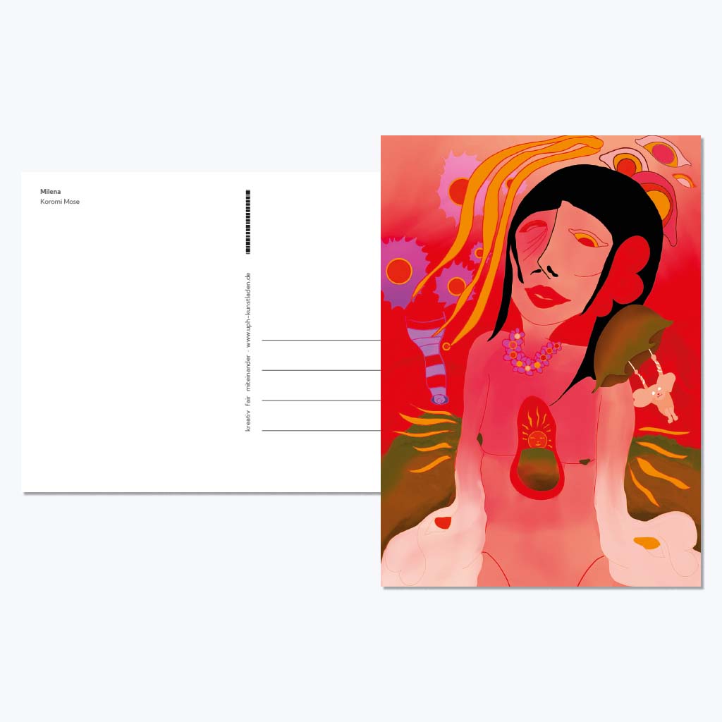 Kunstdruckkarte "Milena"-Postkarten-Koromi Mose-UpH Kunstladen