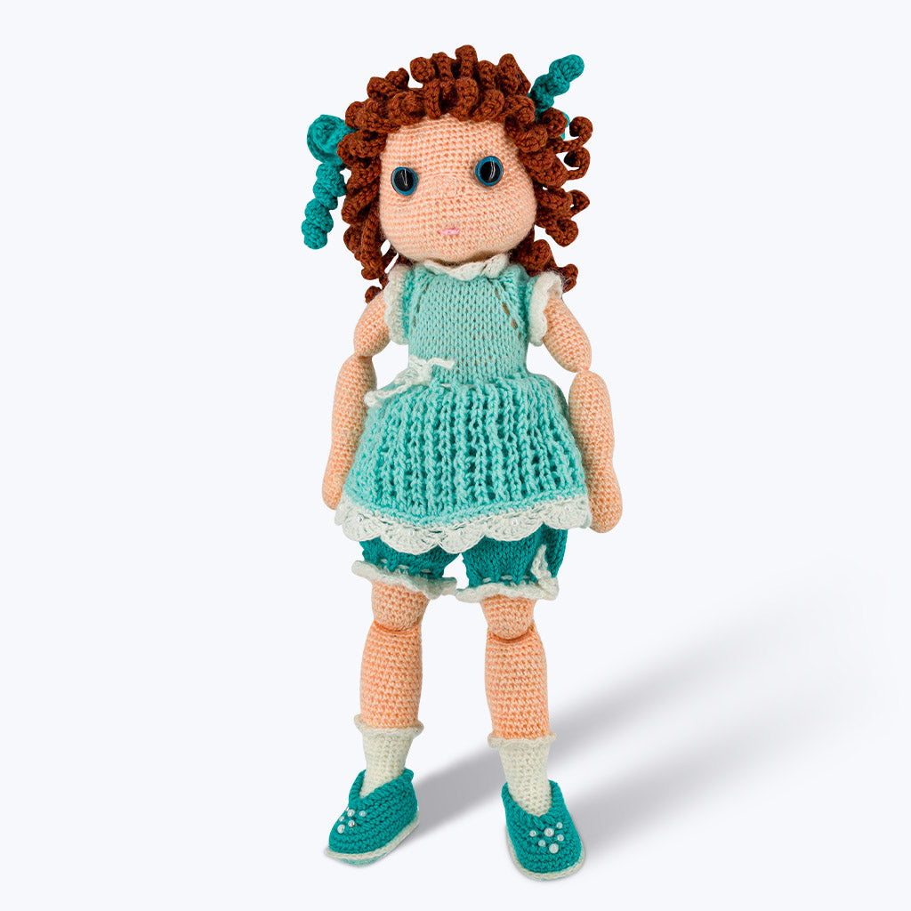 Amigurumi "Puppe in grünem Kleid"-Stofftiere-Nadja Richartz-UpH Kunstladen