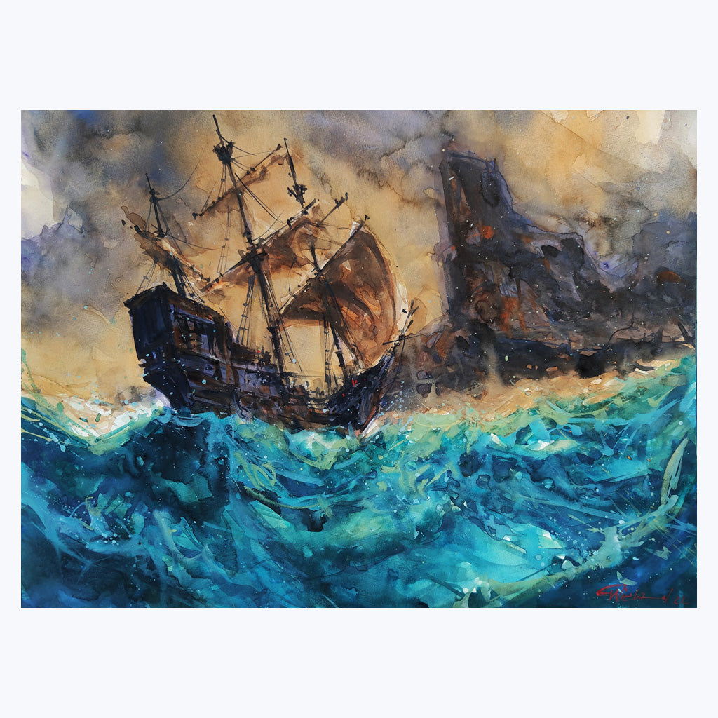 Bild "Last passage" - Aquarell auf Aquarellpapier-Wandbilder-Carsten Wieland-UpH Kunstladen