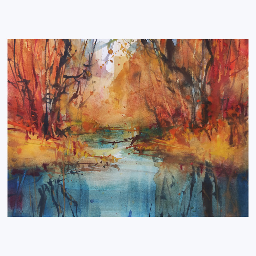 Bild "Autumn Moods I" - Aquarell auf Aquarellpapier-Wandbilder-Carsten Wieland-UpH Kunstladen