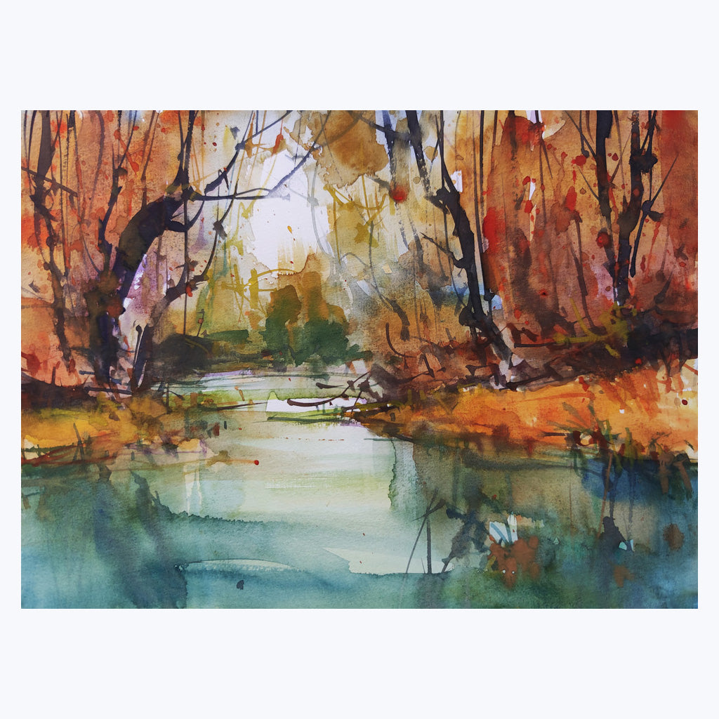Bild "Autumn Moods II" - Aquarell auf Aquarellpapier-Wandbilder-Carsten Wieland-UpH Kunstladen