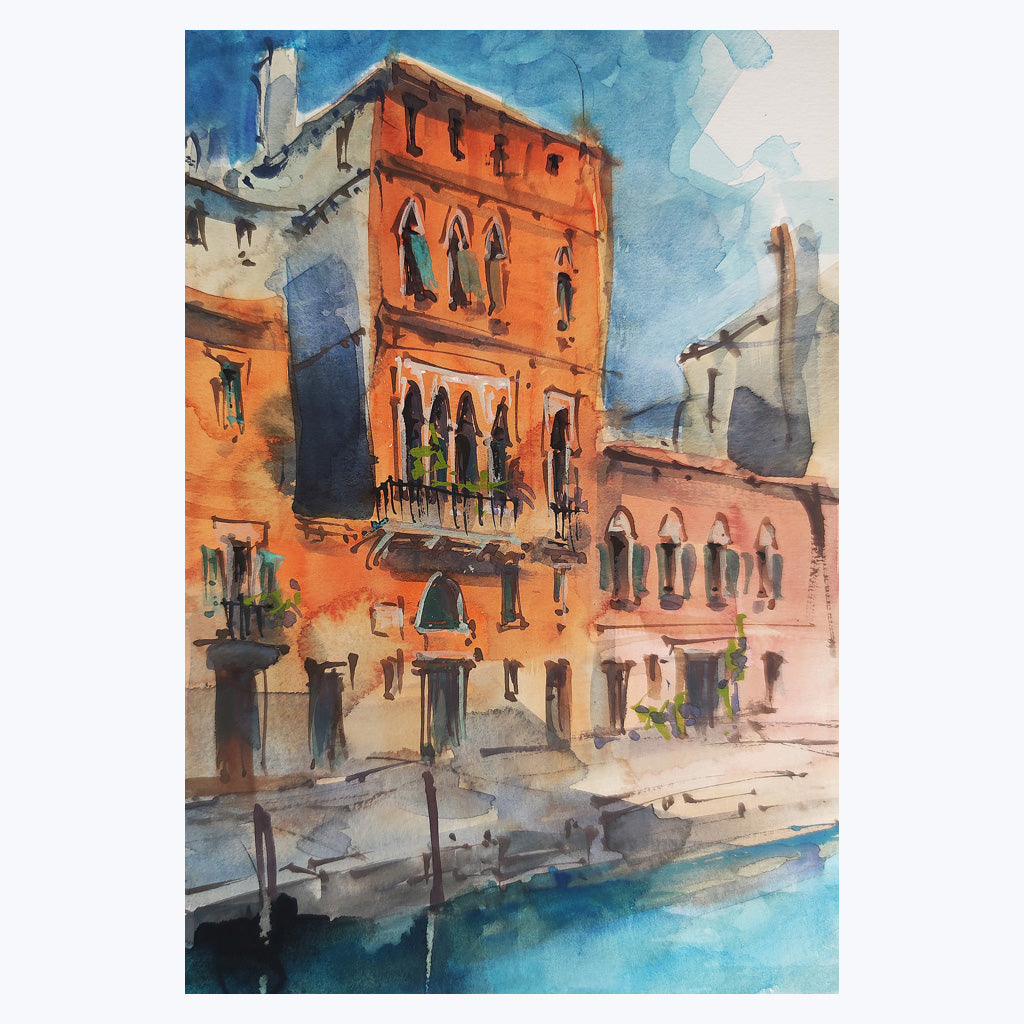 Bild "Casa del Tintoretto - Venice" - Aquarell auf Aquarellpapier-Wandbilder-Carsten Wieland-UpH Kunstladen