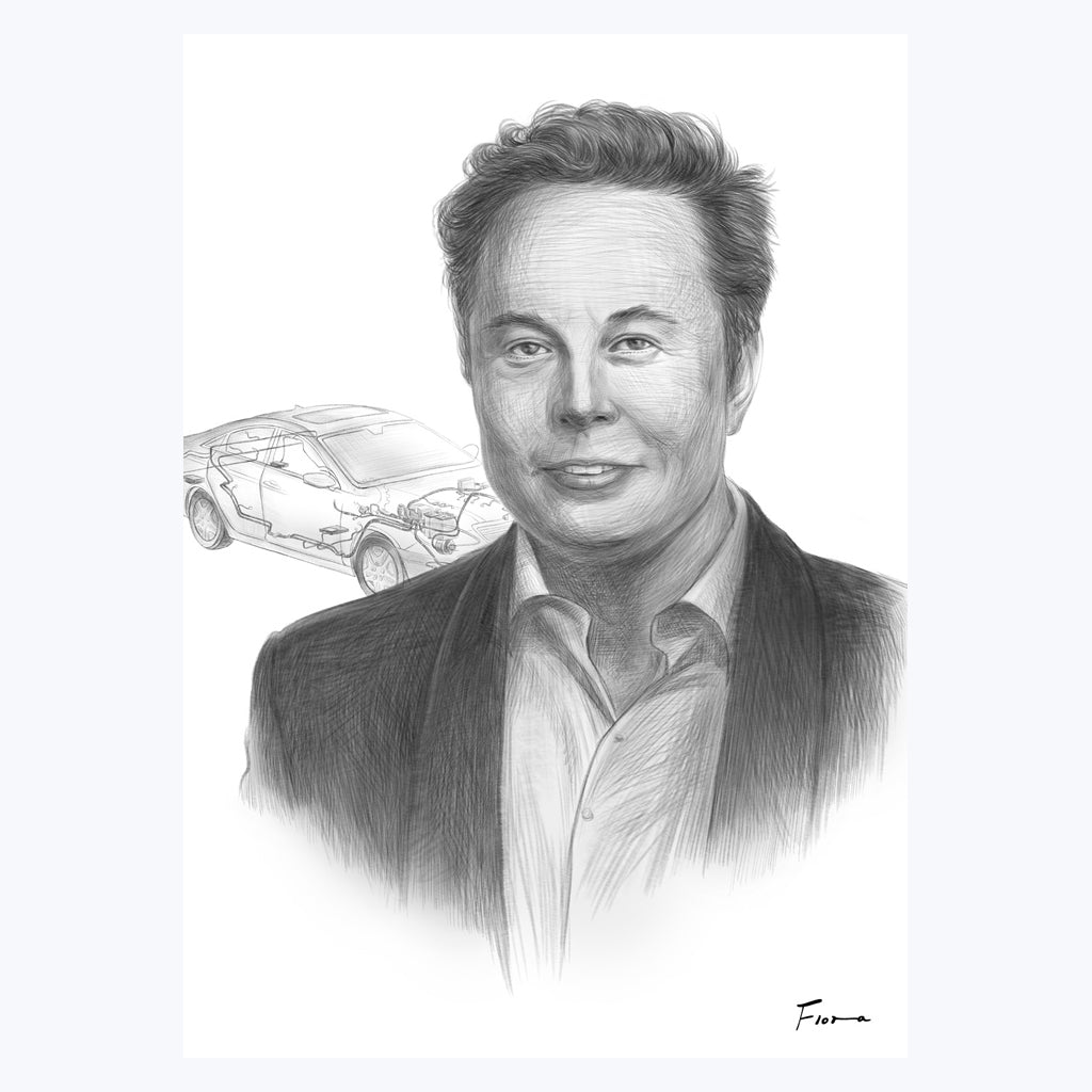 Poster „Elon Musk“ - Kunstdruck in Geschenkverpackung-Poster-Flora-UpH Kunstladen
