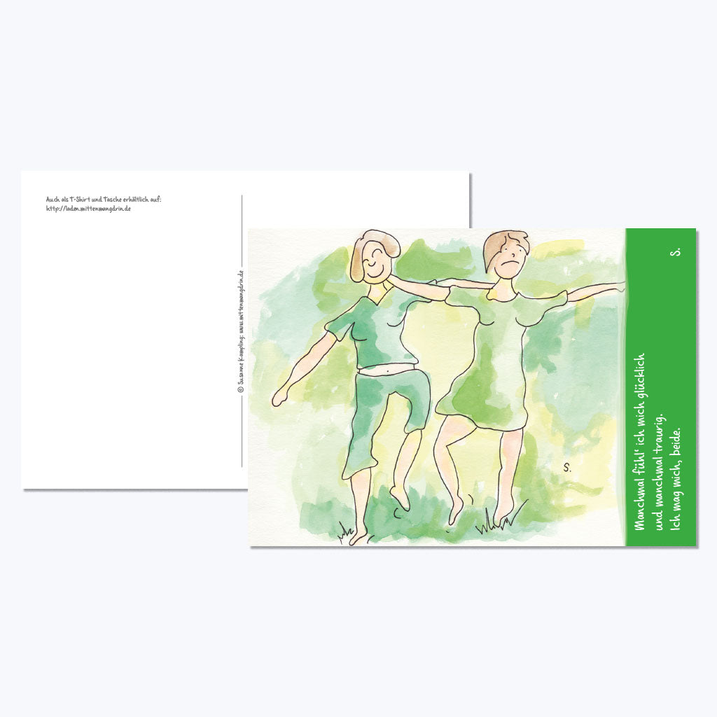 Kunstdruckkarte "Ich mag mich beide"-Postkarten-Susanne Kampling-UpH Kunstladen