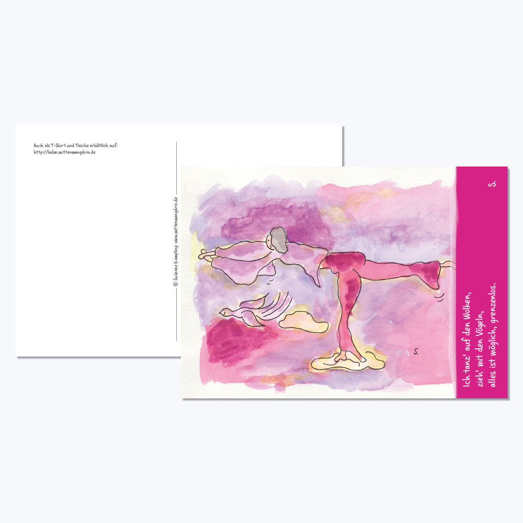 Kunstdruckkarte "Zieh mit den Vögeln"-Postkarten-Susanne Kampling-UpH Kunstladen