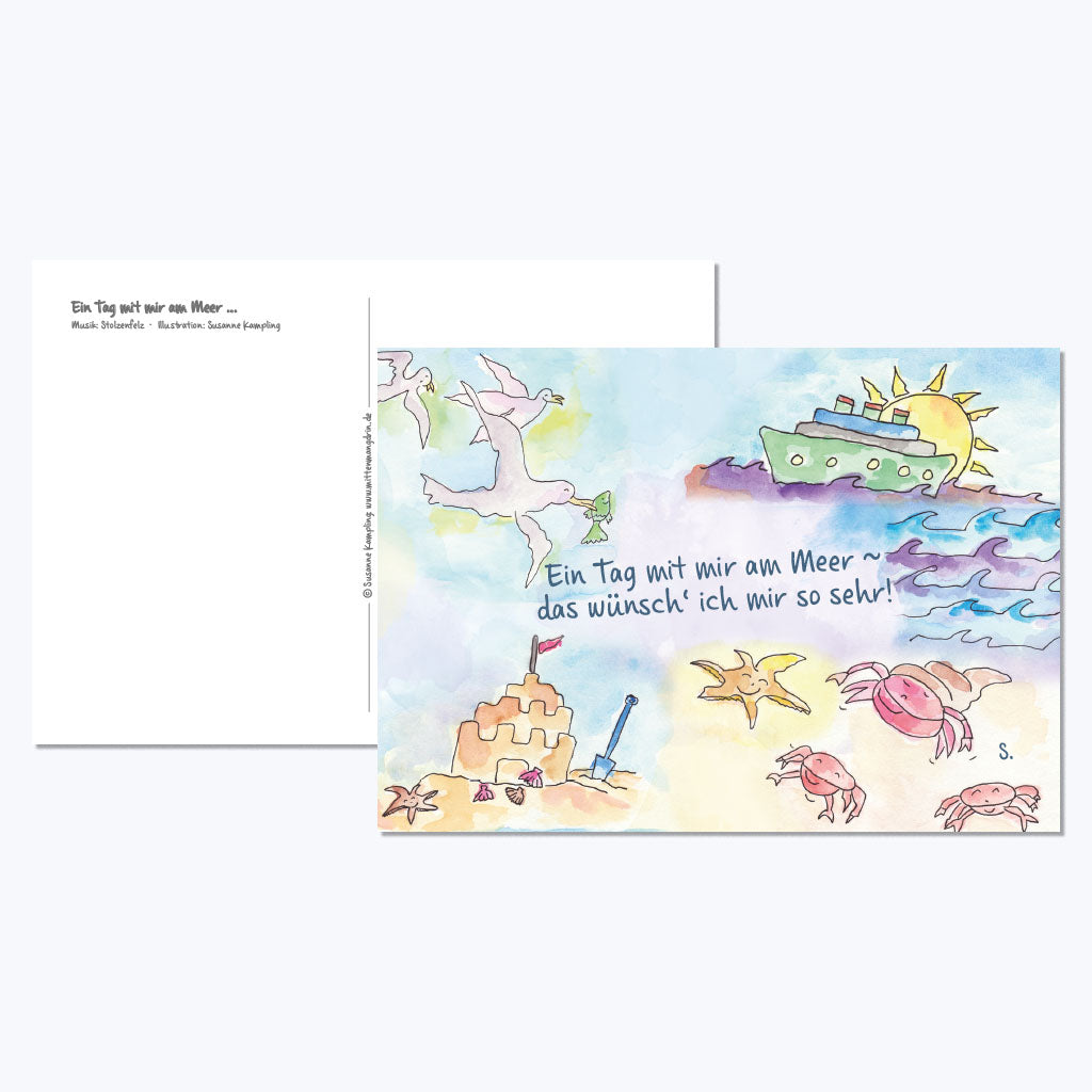 Kunstdruckkarte "Ein Tag am Meer"-Postkarten-Susanne Kampling-UpH Kunstladen