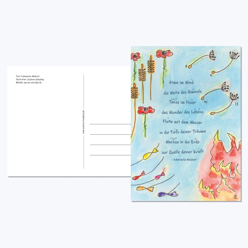 Kunstdruckkarte "Atme im Wind"-Postkarten-Susanne Kampling-UpH Kunstladen