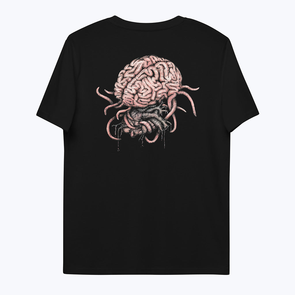 T-Shirt "anxiety" - Bio-T-Shirt mit Kunstdruck von cold aesthetics-T-Shirts-cold aesthetics-UpH Kunstladen