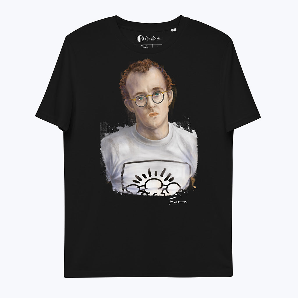T-Shirt "Keith Haring" - Bio-T-Shirt mit Kunstdruck von Flora-T-Shirts-Flora-UpH Kunstladen